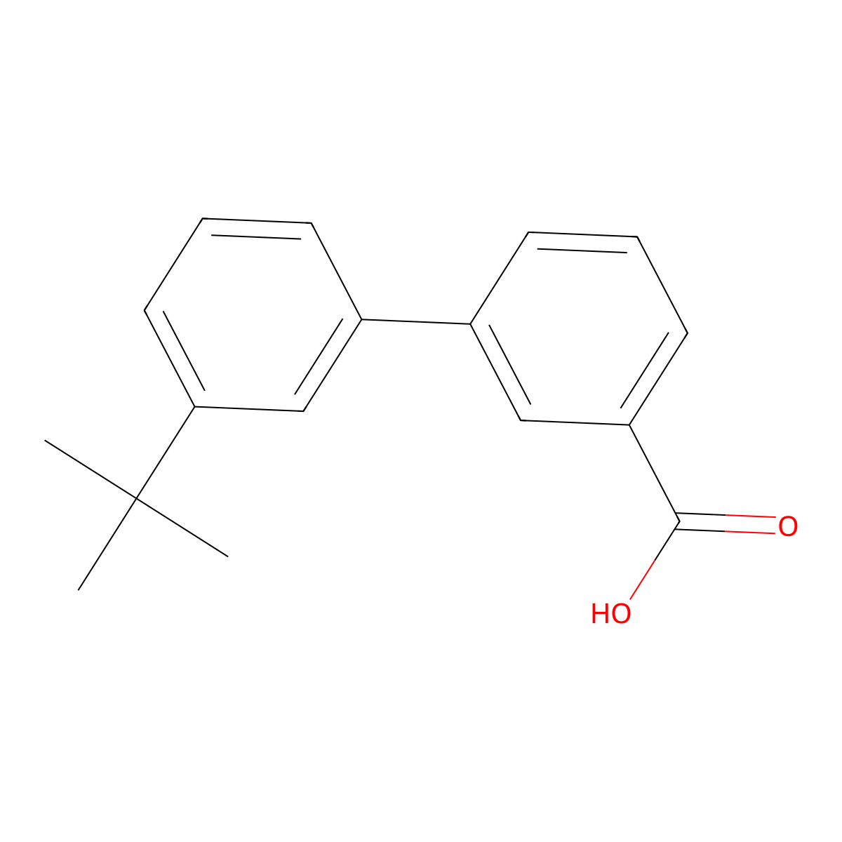 3'-(tert-Butyl)-[1,1'-biphenyl]-3-carboxylic acid molecular structure, CAS 1215206-04-4