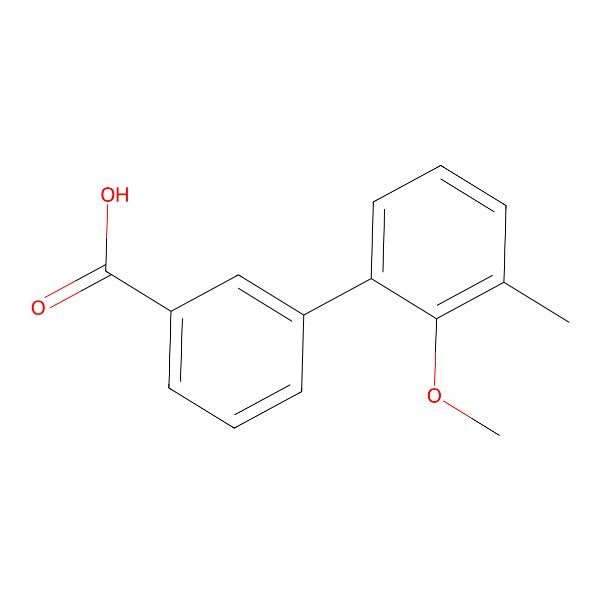 3-(2-Methoxy-3-methylphenyl)benzoic acid molecular structure, CAS 1215206-06-6