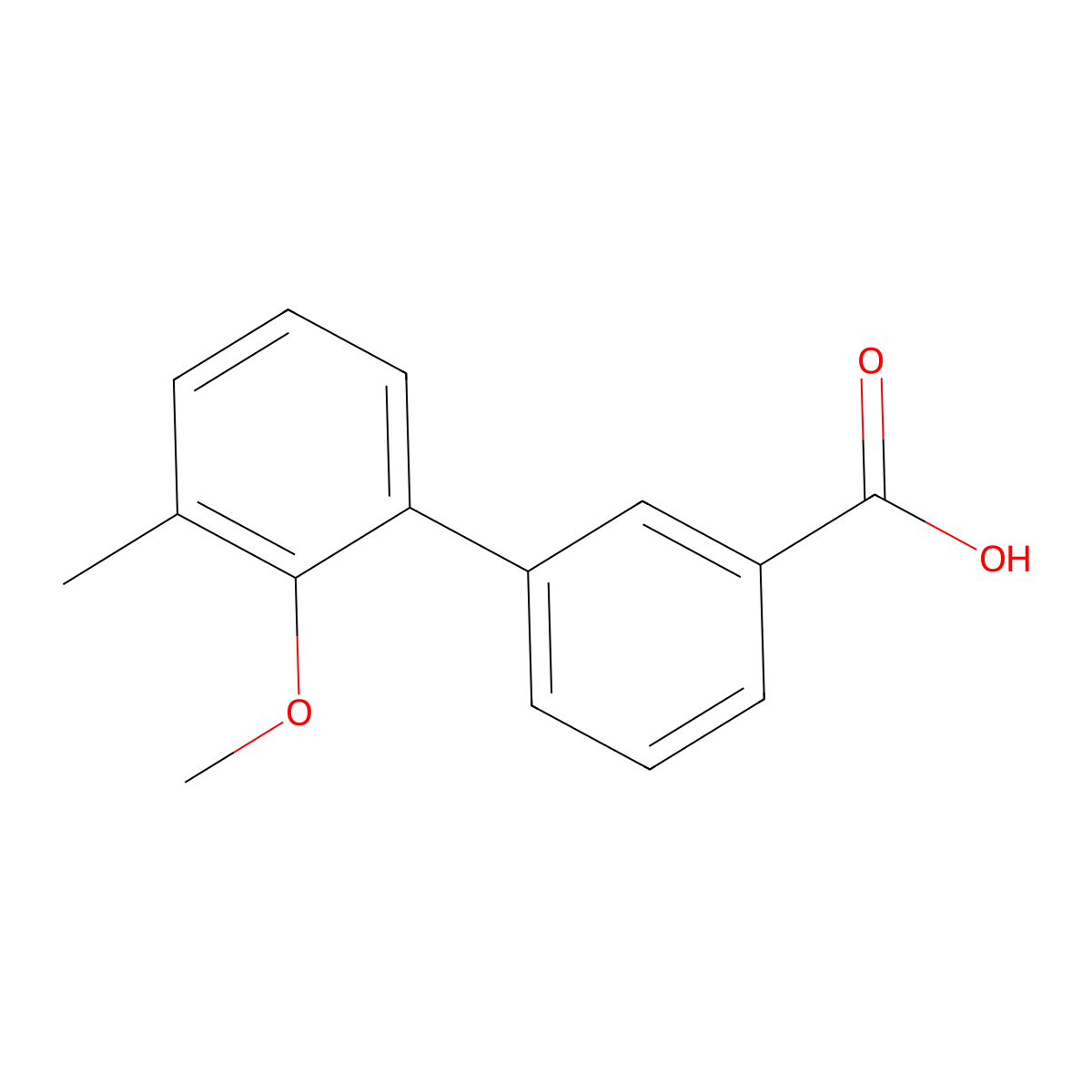 3-(2-Methoxy-3-methylphenyl)benzoic acid molecular structure, CAS 1215206-06-6
