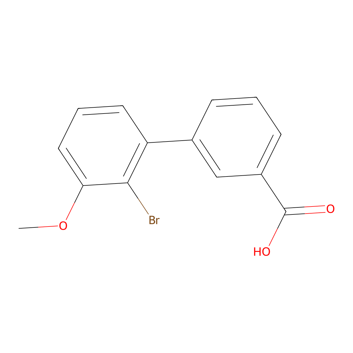 2'-Bromo-3'-methoxybiphenyl-3-carboxylic acid molecular structure, CAS 1215206-07-7