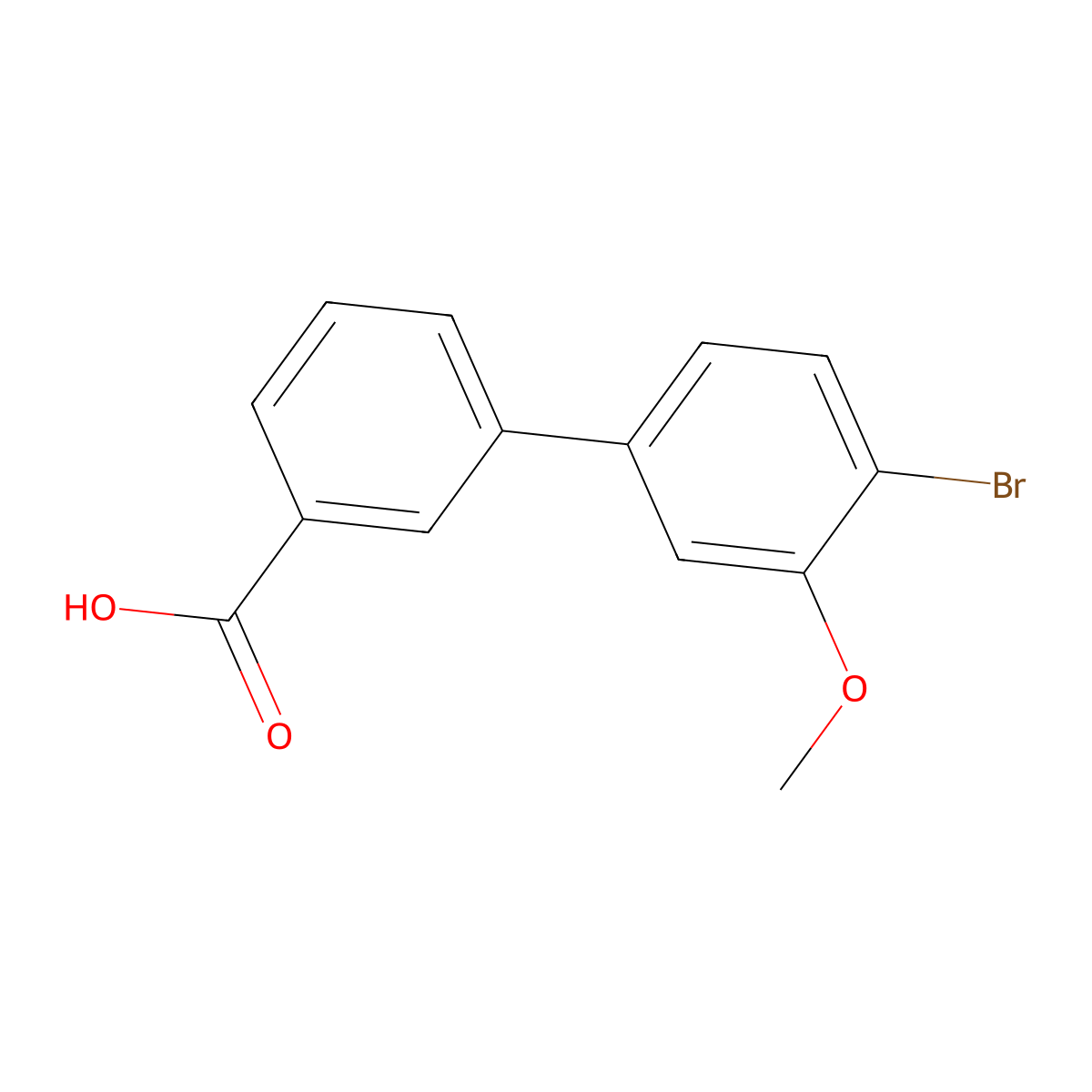 4'-Bromo-3'-methoxybiphenyl-3-carboxylic acid molecular structure, CAS 1215206-10-2