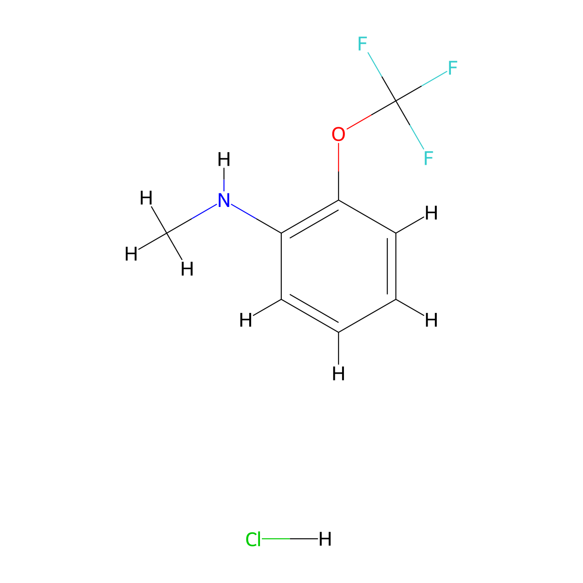 N-Methyl-2-(trifluoromethoxy)aniline hydrochloride molecular structure, CAS 1215206-13-5