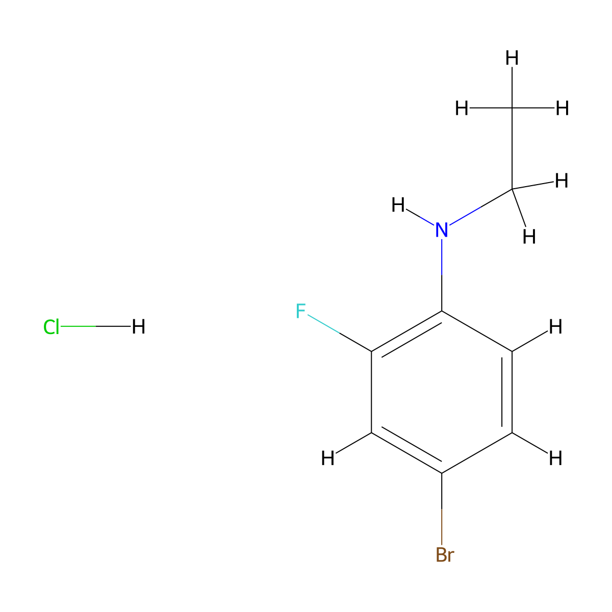 4-Bromo-N-ethyl-2-fluoroaniline hydrochloride molecular structure, CAS 1215206-17-9