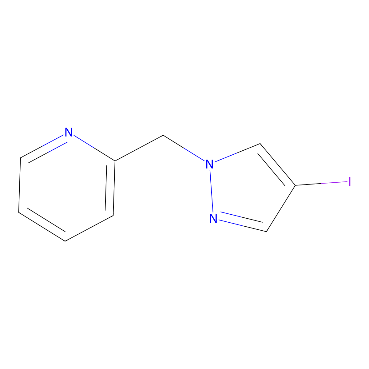 2-((4-Iodo-1H-pyrazol-1-YL)methyl)pyridine molecular structure, CAS 1215206-19-1