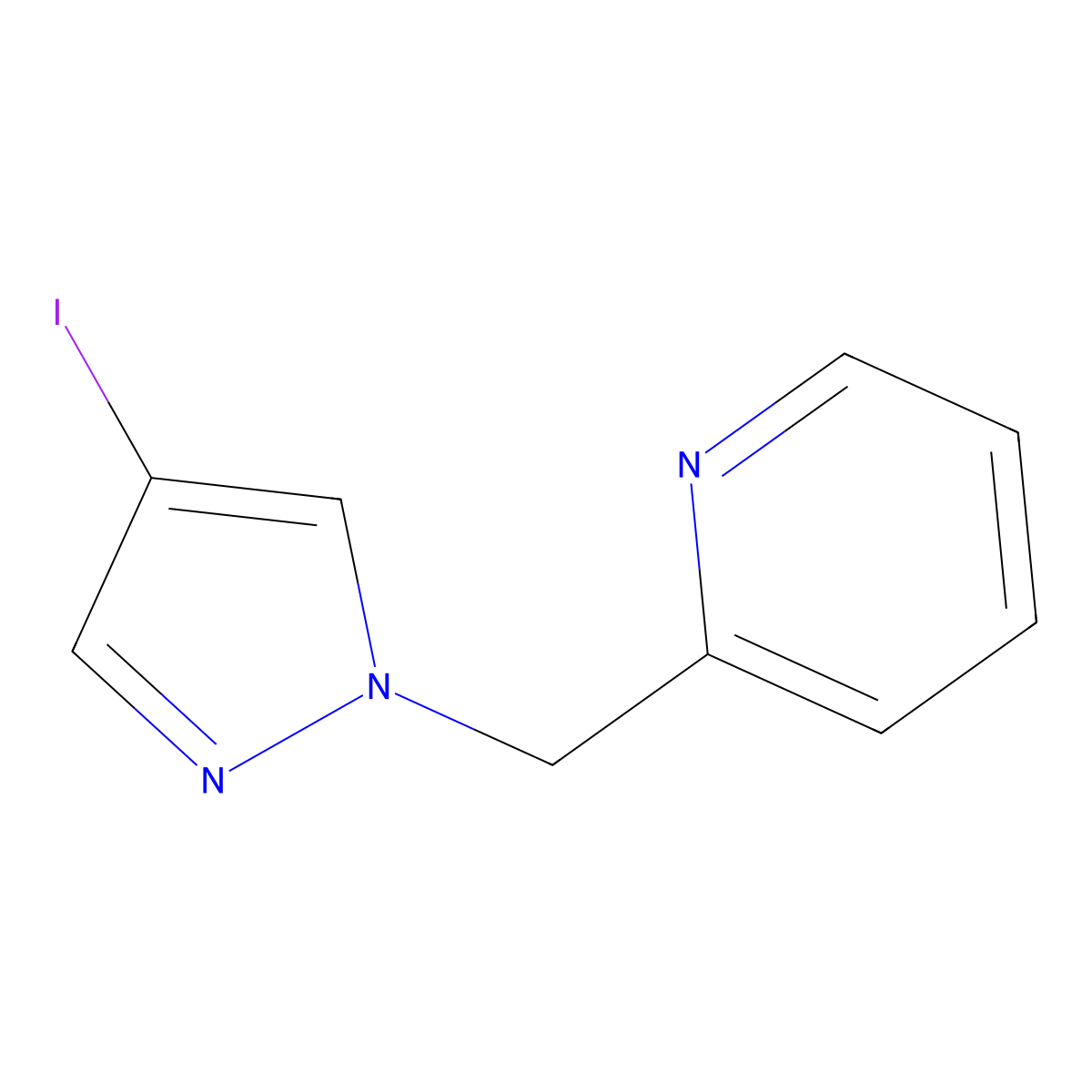 2-((4-Iodo-1H-pyrazol-1-YL)methyl)pyridine molecular structure, CAS 1215206-19-1