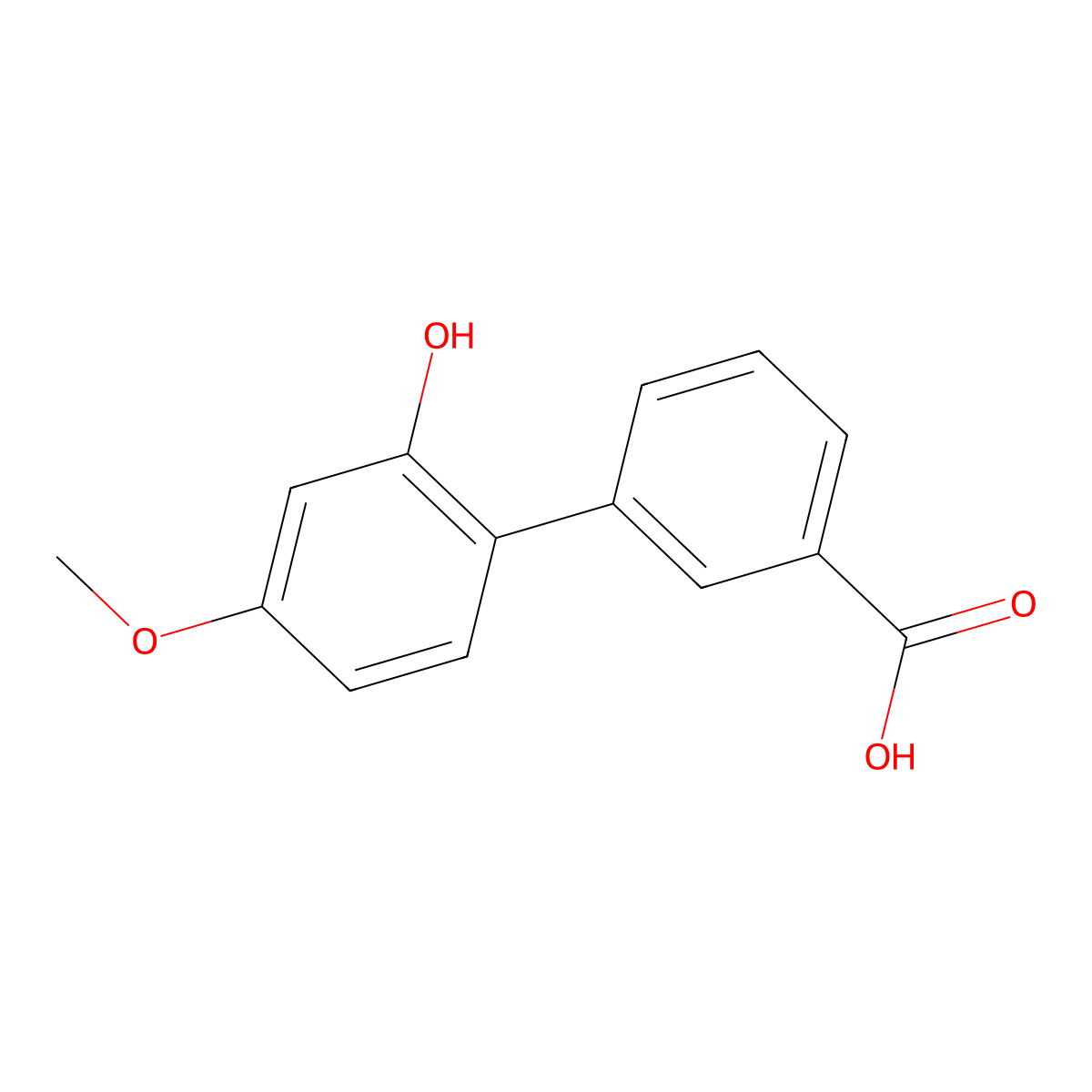 2'-Hydroxy-4'-methoxybiphenyl-3-carboxylic acid molecular structure, CAS 1215206-20-4
