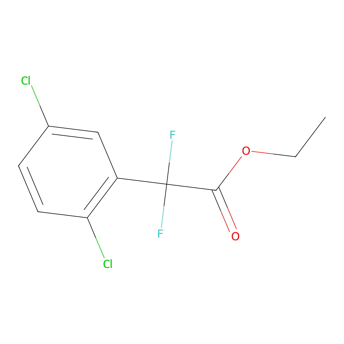 Ethyl 2-(2,5-dichlorophenyl)-2,2-difluoroacetate molecular structure, CAS 1215206-21-5