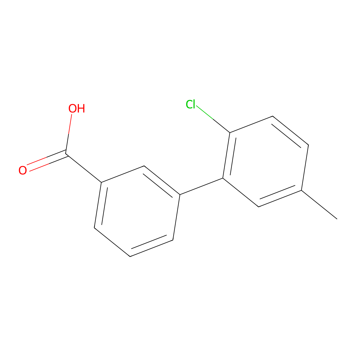 2'-Chloro-5'-methylbiphenyl-3-carboxylic acid molecular structure, CAS 1215206-22-6
