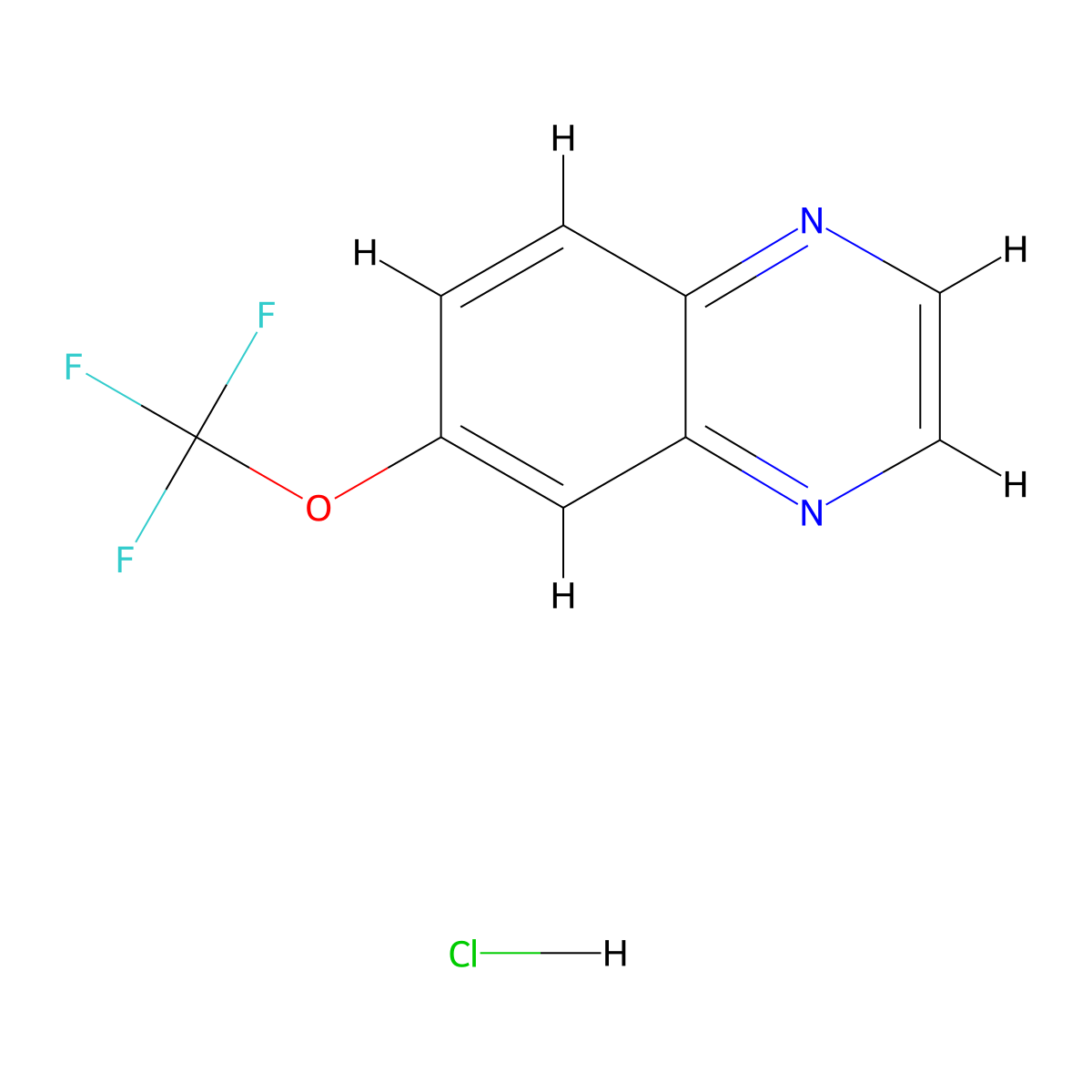6-(Trifluoromethoxy)quinoxaline hydrochloride molecular structure, CAS 1215206-23-7