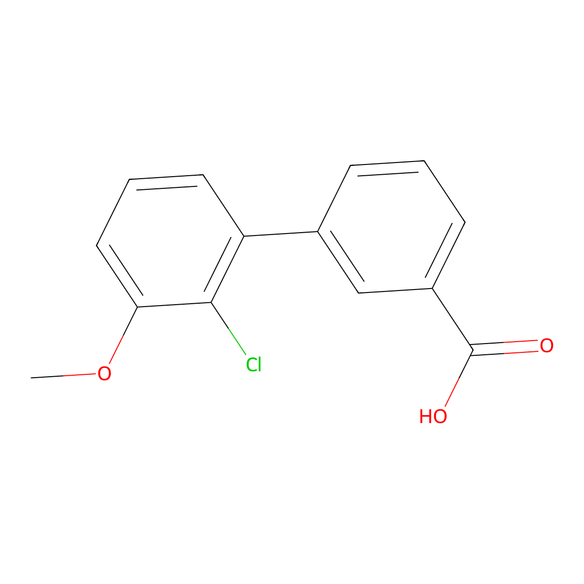 2'-Chloro-3'-methoxybiphenyl-3-carboxylic acid molecular structure, CAS 1215206-24-8