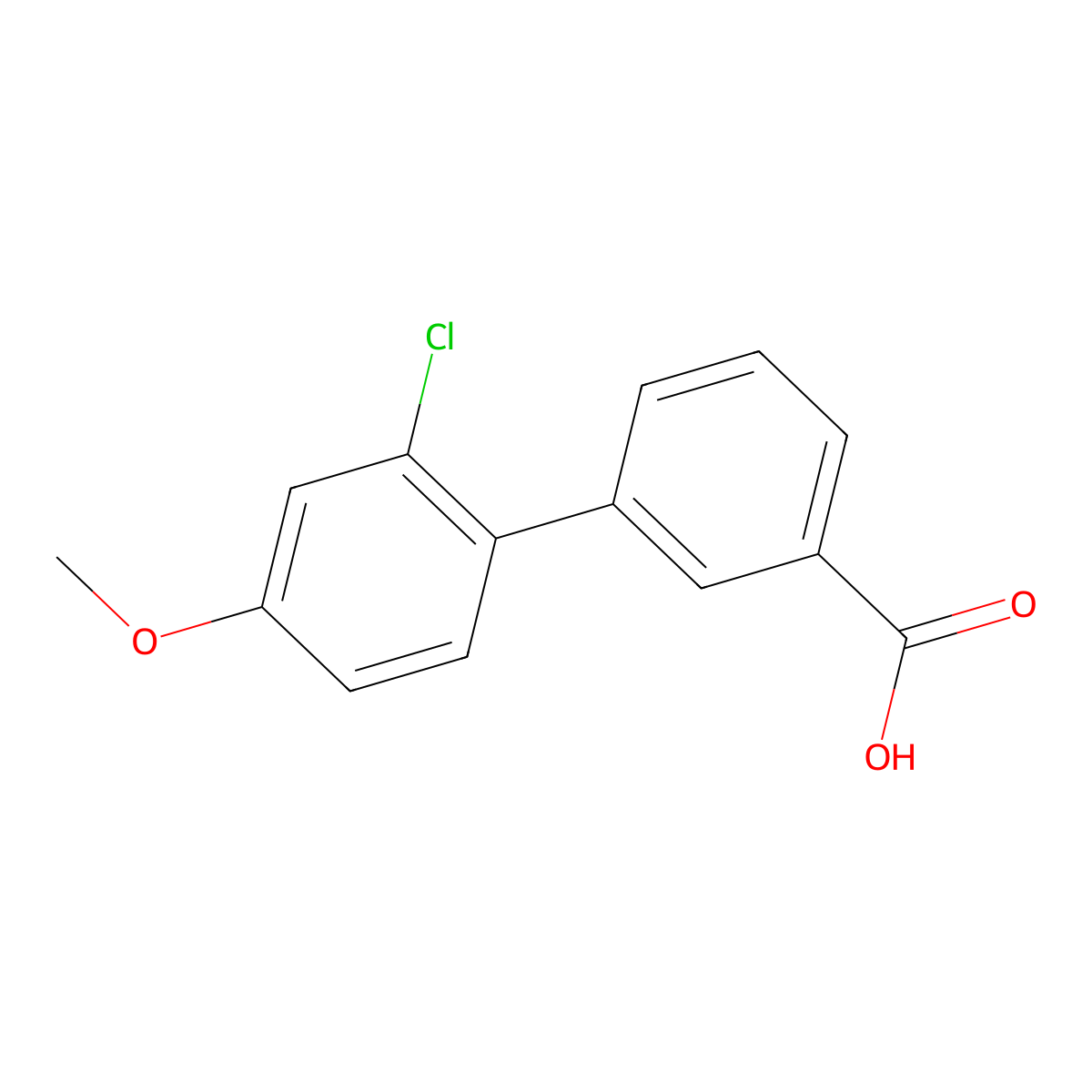 2'-Chloro-4'-methoxybiphenyl-3-carboxylic acid molecular structure, CAS 1215206-25-9