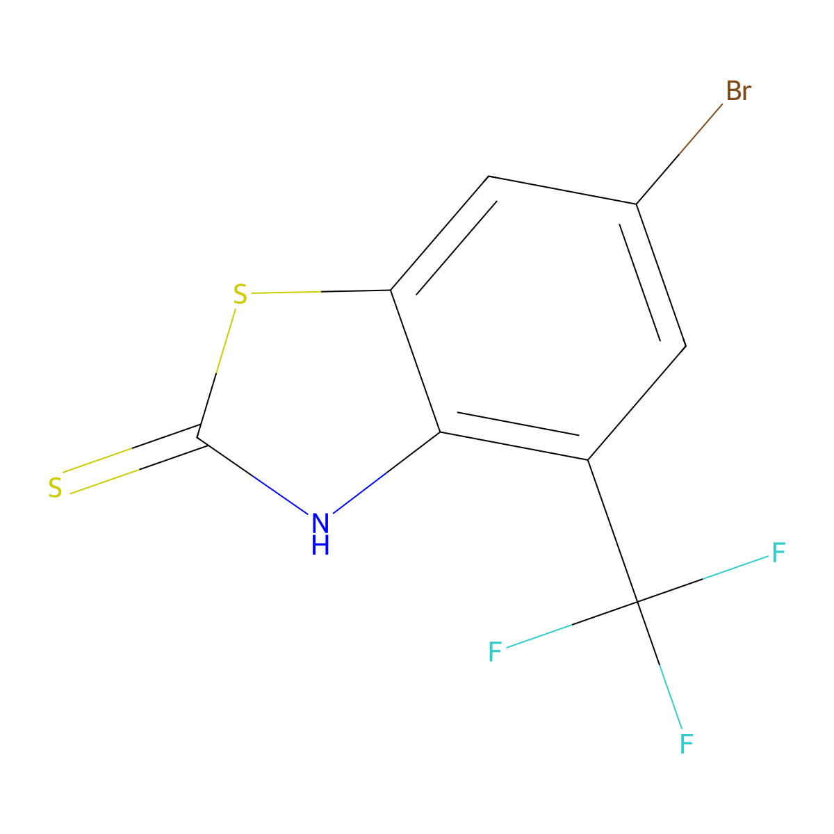 6-Bromo-4-(trifluoromethyl)benzo[d]thiazole-2-thiol molecular structure, CAS 1215206-27-1