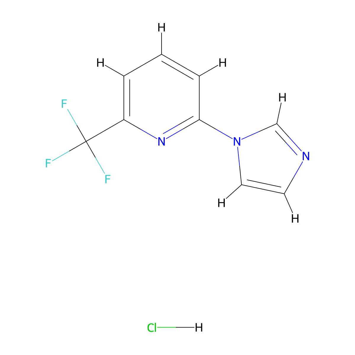 2-(1H-Imidazol-1-YL)-6-(trifluoromethyl)pyridine hydrochloride molecular structure, CAS 1215206-29-3
