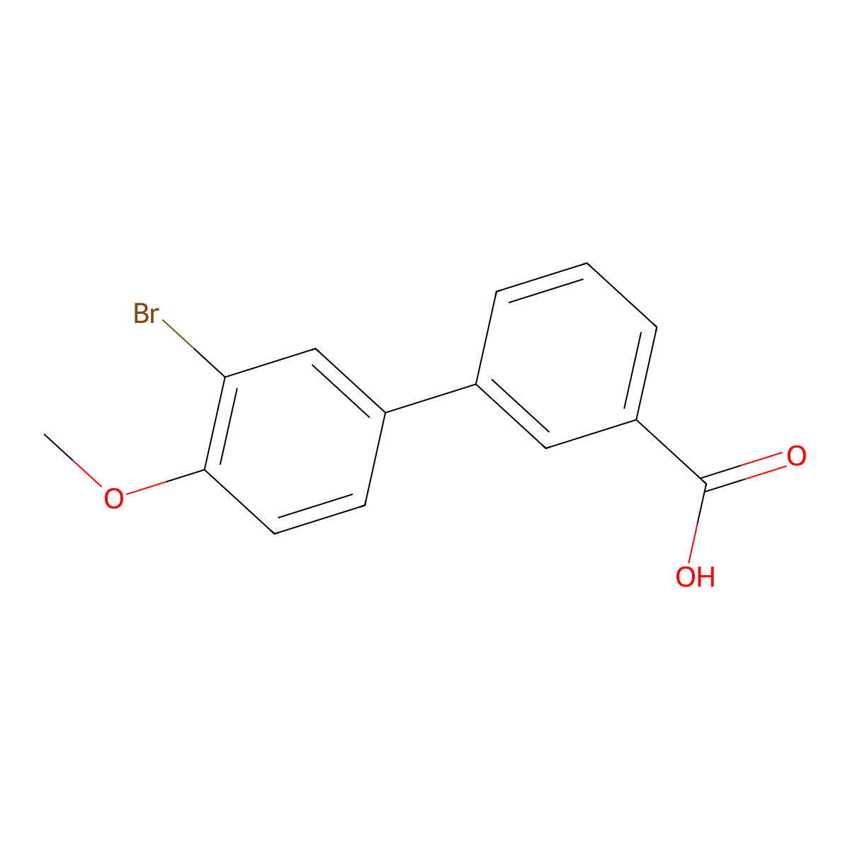 3'-Bromo-4'-methoxybiphenyl-3-carboxylic acid molecular structure, CAS 1215206-32-8