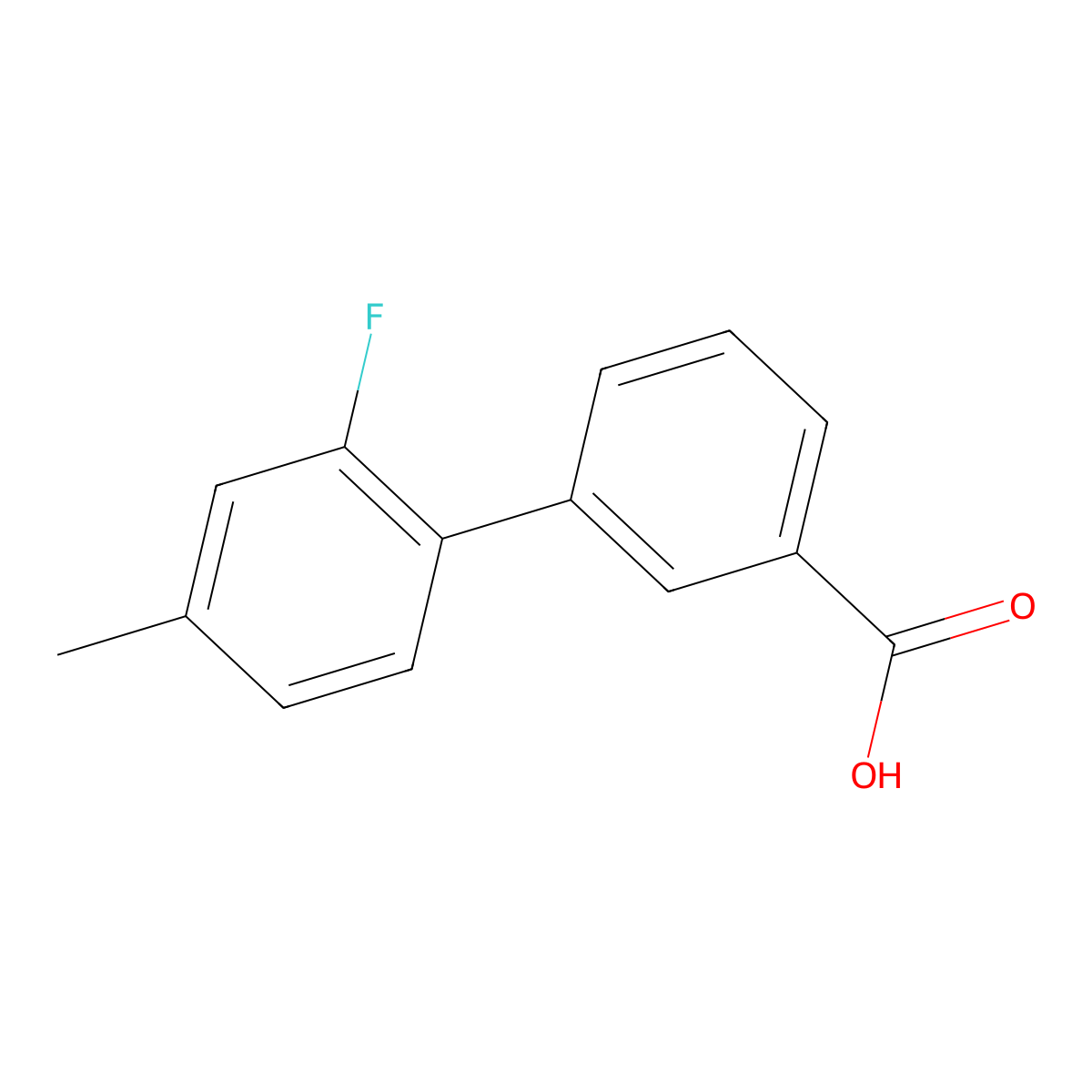 2'-Fluoro-4'-methylbiphenyl-3-carboxylic acid molecular structure, CAS 1215206-33-9