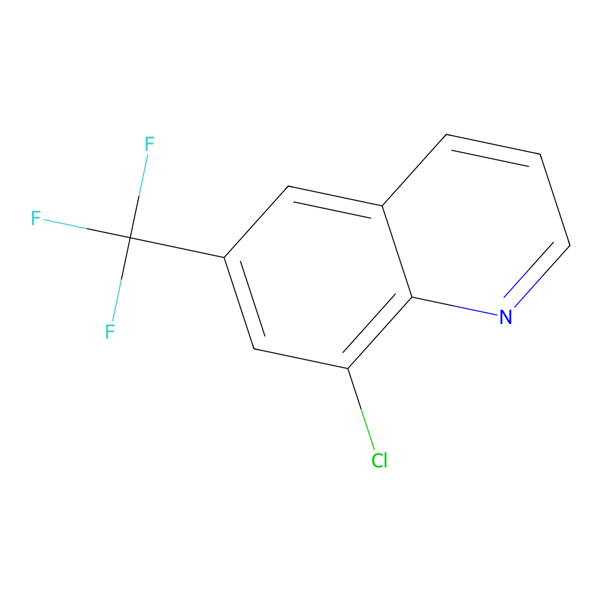 8-Chloro-6-(trifluoromethyl)quinoline molecular structure, CAS 1215206-39-5