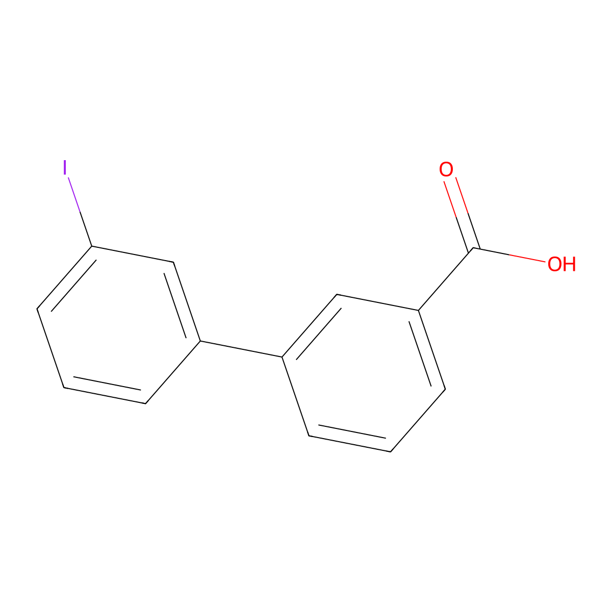 3'-Iodobiphenyl-3-carboxylic acid molecular structure, CAS 1215206-40-8