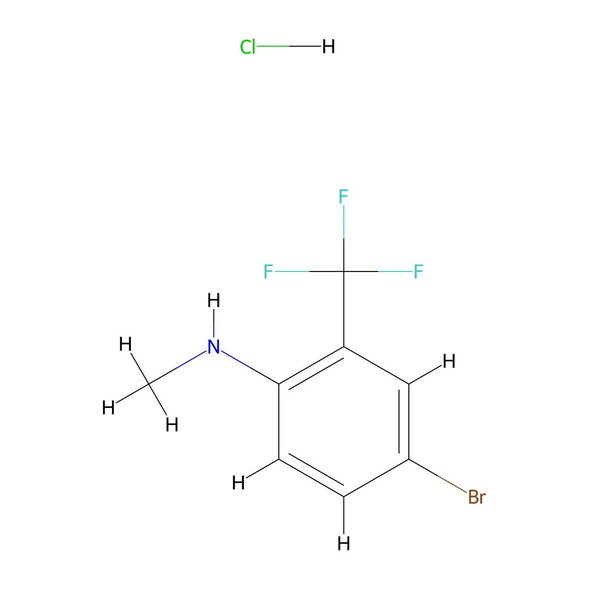 4-Bromo-N-methyl-2-(trifluoromethyl)aniline hydrochloride molecular structure, CAS 1215206-44-2