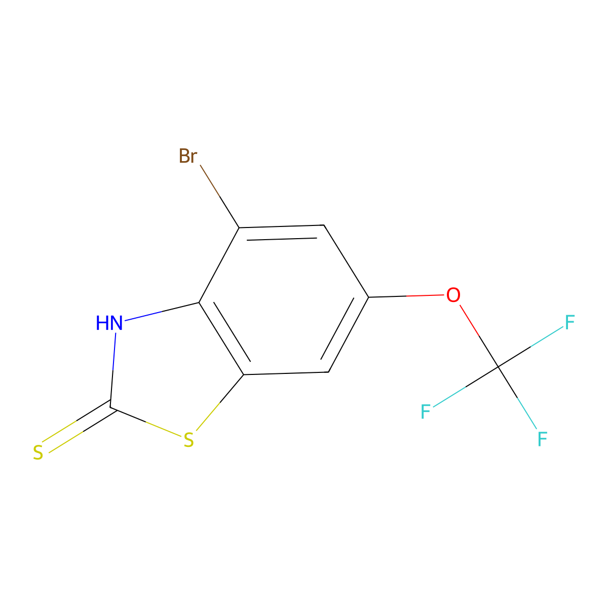 4-Bromo-6-(trifluoromethoxy)benzo[d]thiazole-2-thiol molecular structure, CAS 1215206-47-5