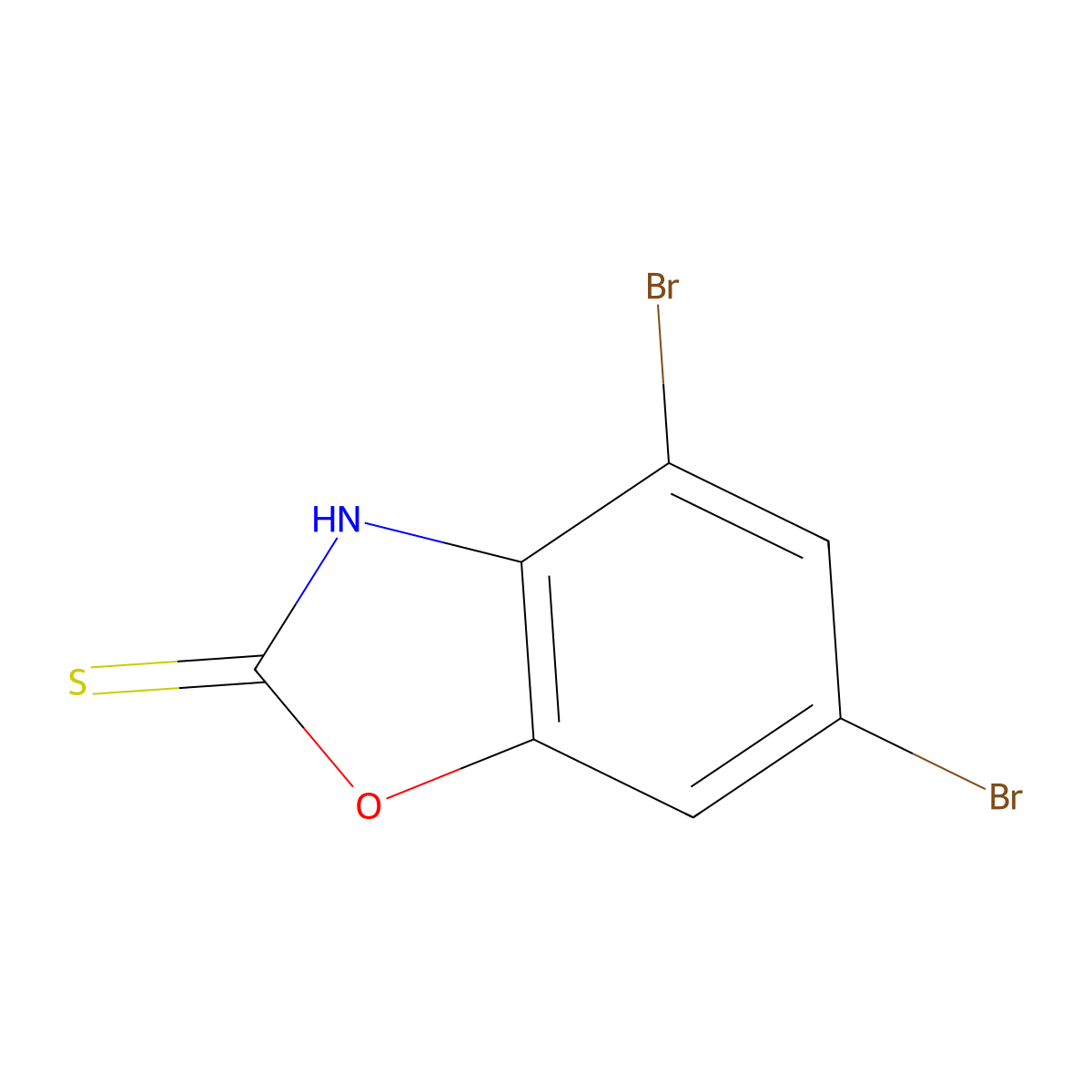 4,6-Dibromobenzooxazole-2-thione molecular structure, CAS 1215206-48-6