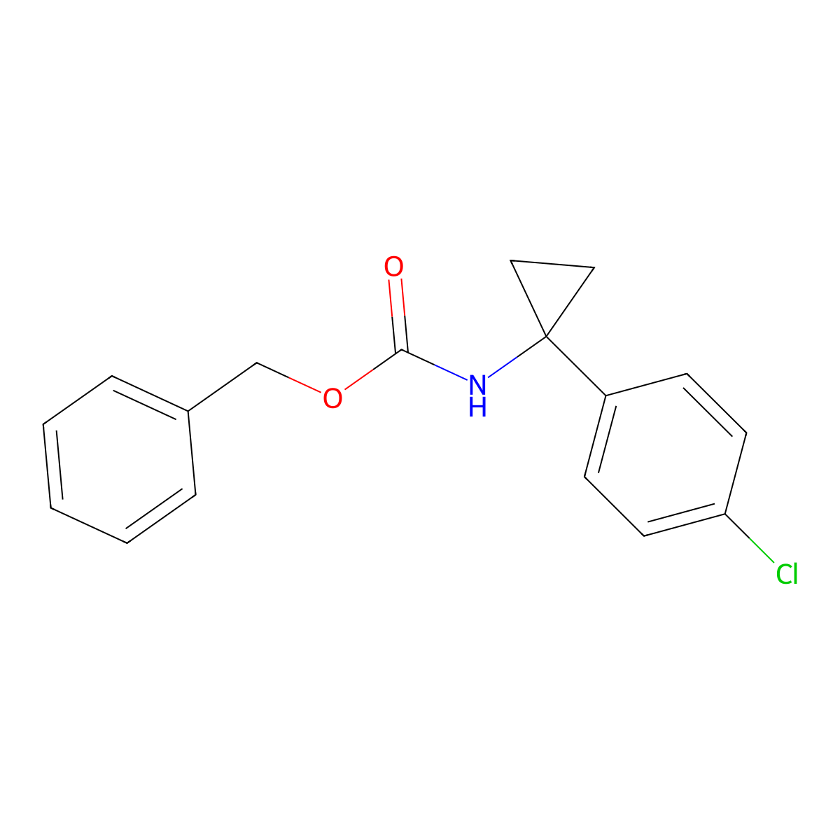 Benzyl (1-(4-chlorophenyl)cyclopropyl)carbamate molecular structure, CAS 1215206-50-0