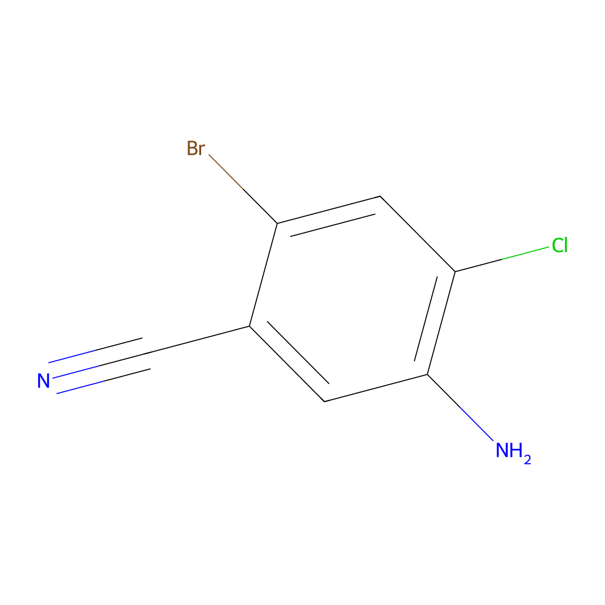 5-Amino-2-bromo-4-chlorobenzonitrile molecular structure, CAS 1215206-56-6
