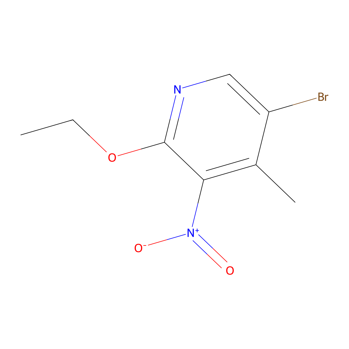 5-Bromo-2-ethoxy-4-methyl-3-nitropyridine molecular structure, CAS 1215206-58-8