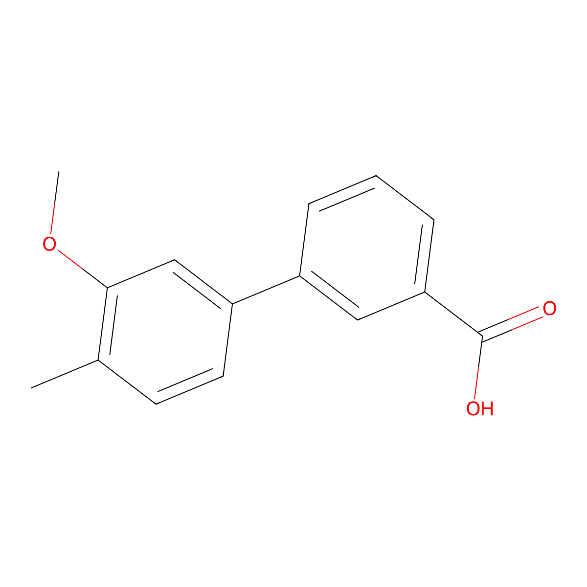 3'-Methoxy-4'-methylbiphenyl-3-carboxylic acid molecular structure, CAS 1215206-59-9