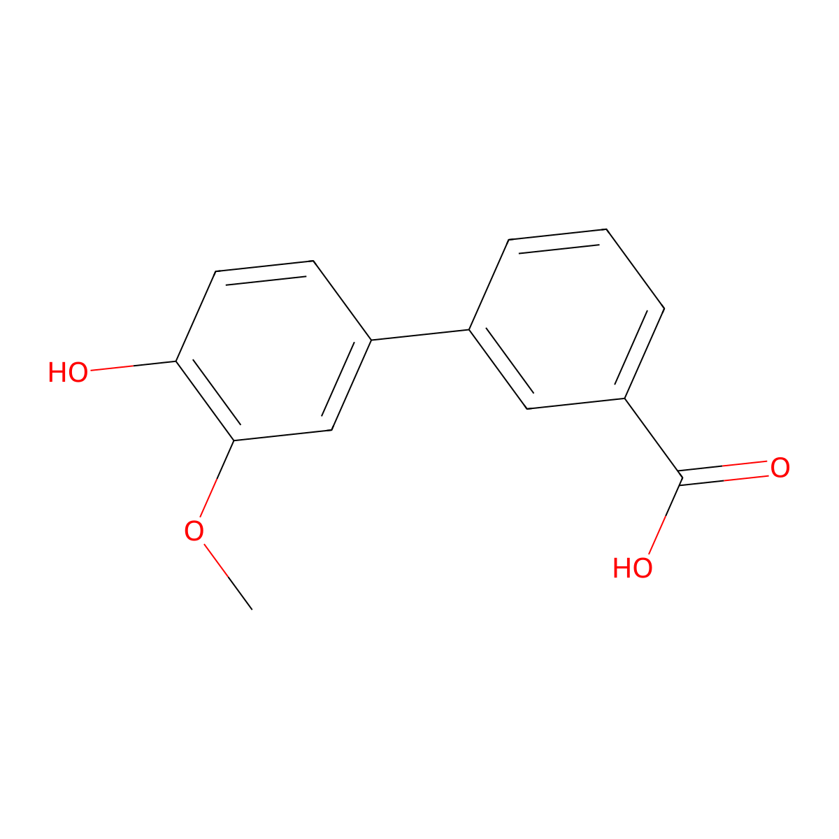 4'-Hydroxy-3'-methoxy-[1,1'-biphenyl]-3-carboxylic acid molecular structure, CAS 1215206-61-3