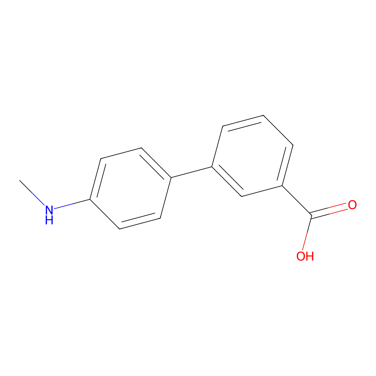 4'-(Methylamino)biphenyl-3-carboxylic acid molecular structure, CAS 1215206-62-4