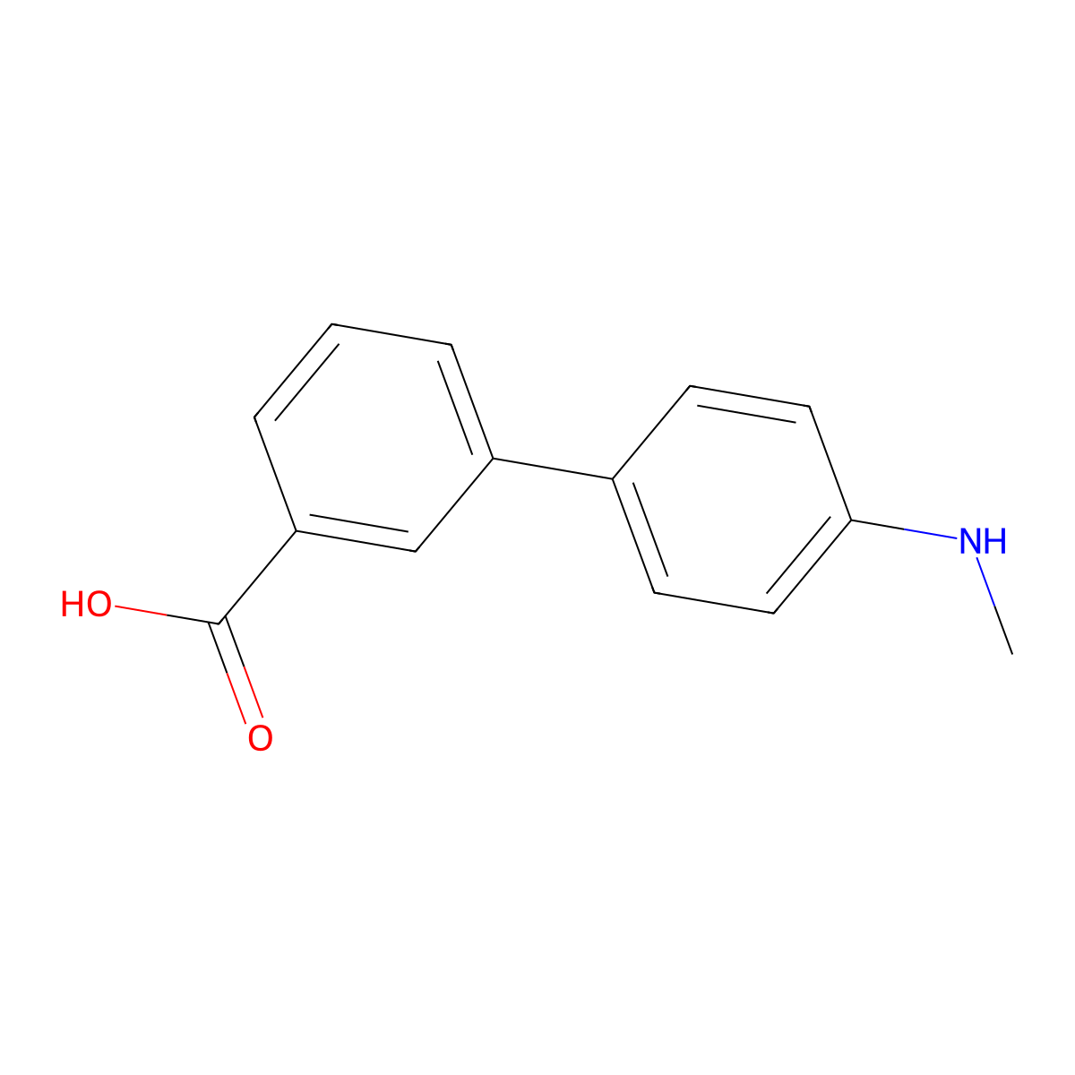 4'-(Methylamino)biphenyl-3-carboxylic acid molecular structure, CAS 1215206-62-4