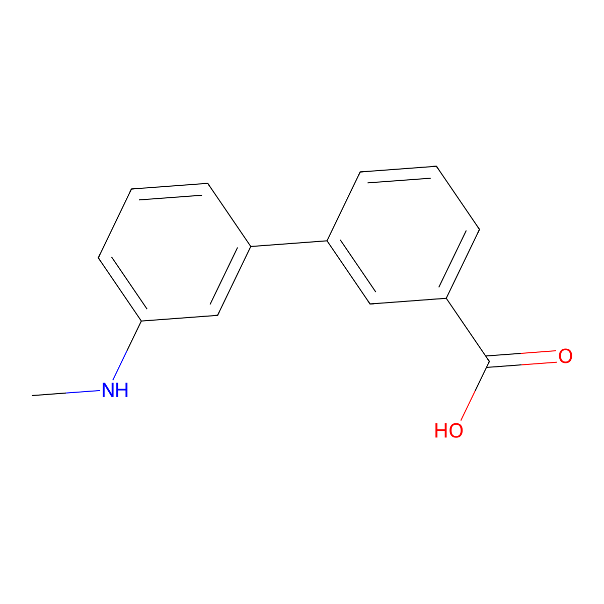 3'-(Methylamino)biphenyl-3-carboxylic acid molecular structure, CAS 1215206-63-5