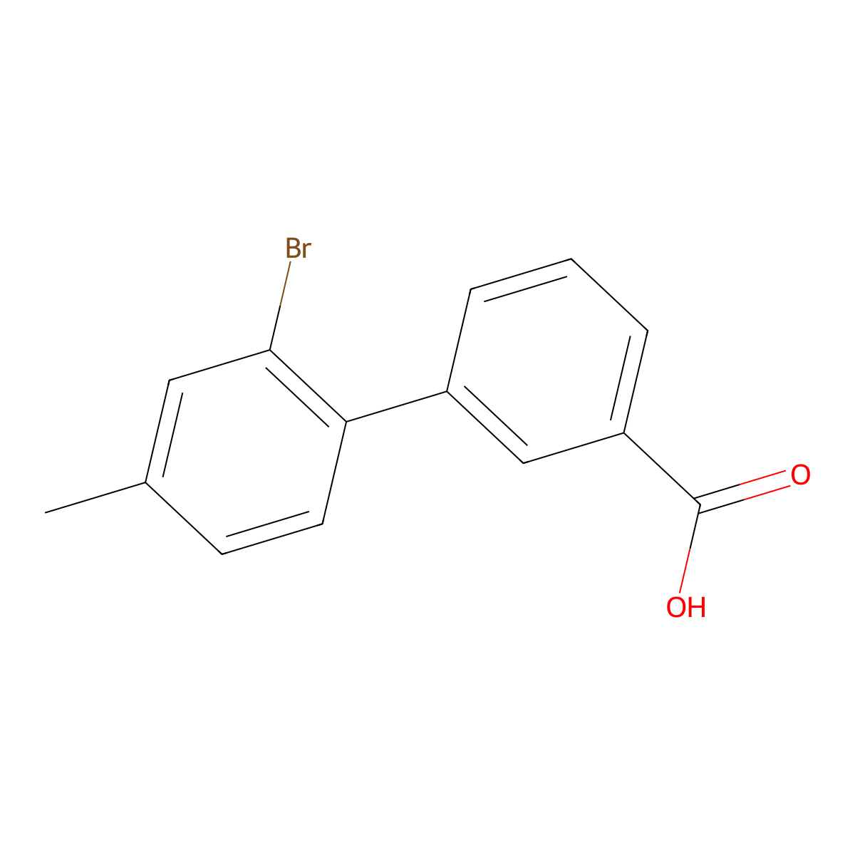 2'-Bromo-4'-methylbiphenyl-3-carboxylic acid molecular structure, CAS 1215206-64-6