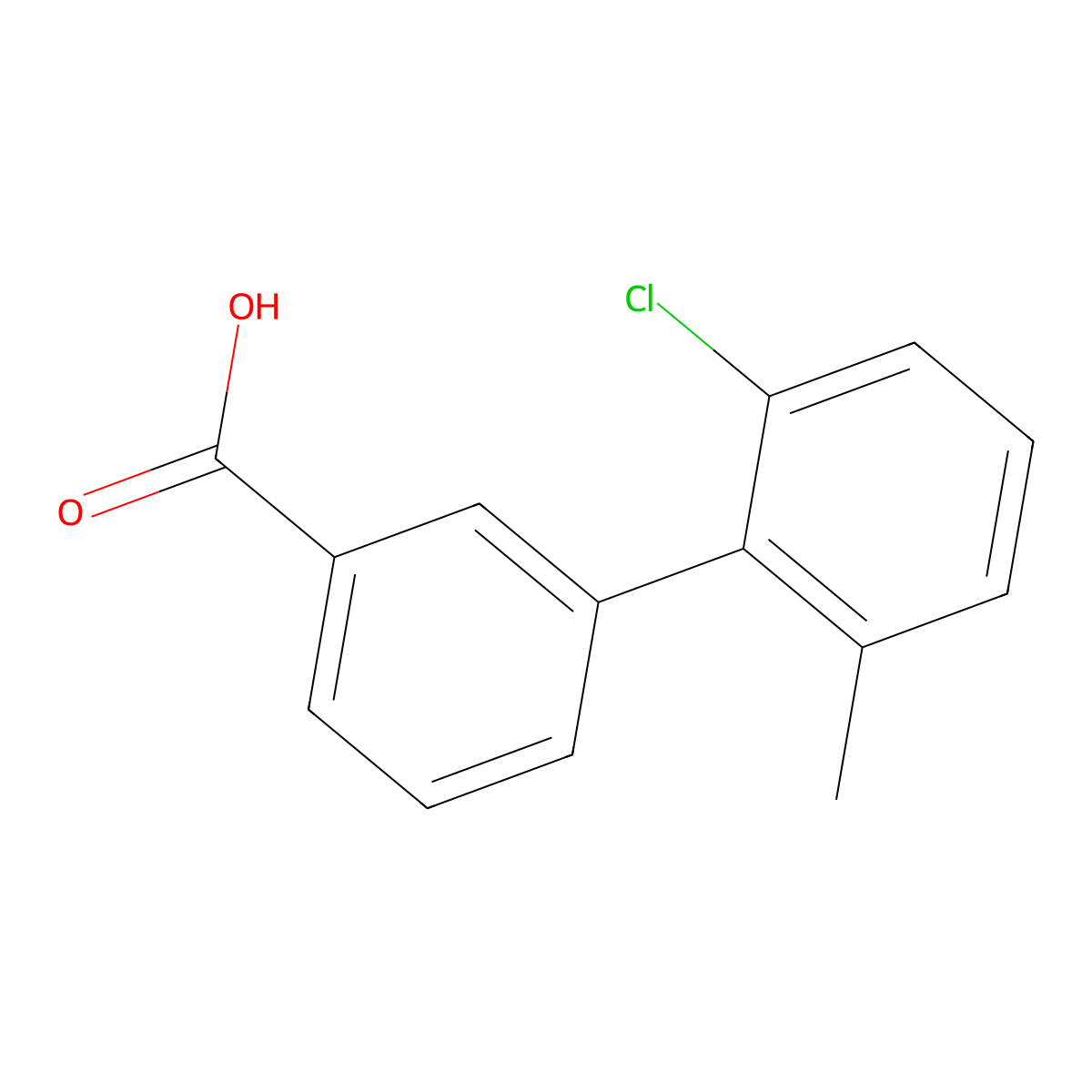 2'-Chloro-6'-methylbiphenyl-3-carboxylic acid molecular structure, CAS 1215206-66-8