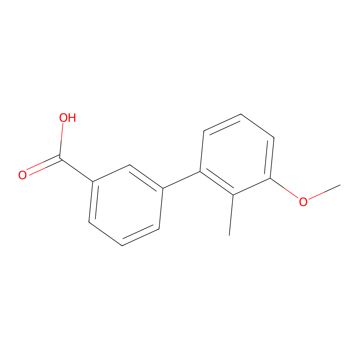 3'-Methoxy-2'-methylbiphenyl-3-carboxylic acid molecular structure, CAS 1215206-68-0