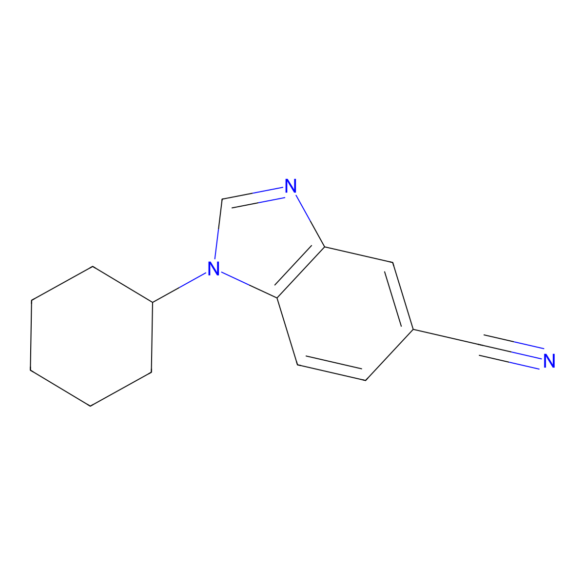 1-Cyclohexyl-1H-benzo[d]imidazole-5-carbonitrile molecular structure, CAS 1215206-71-5
