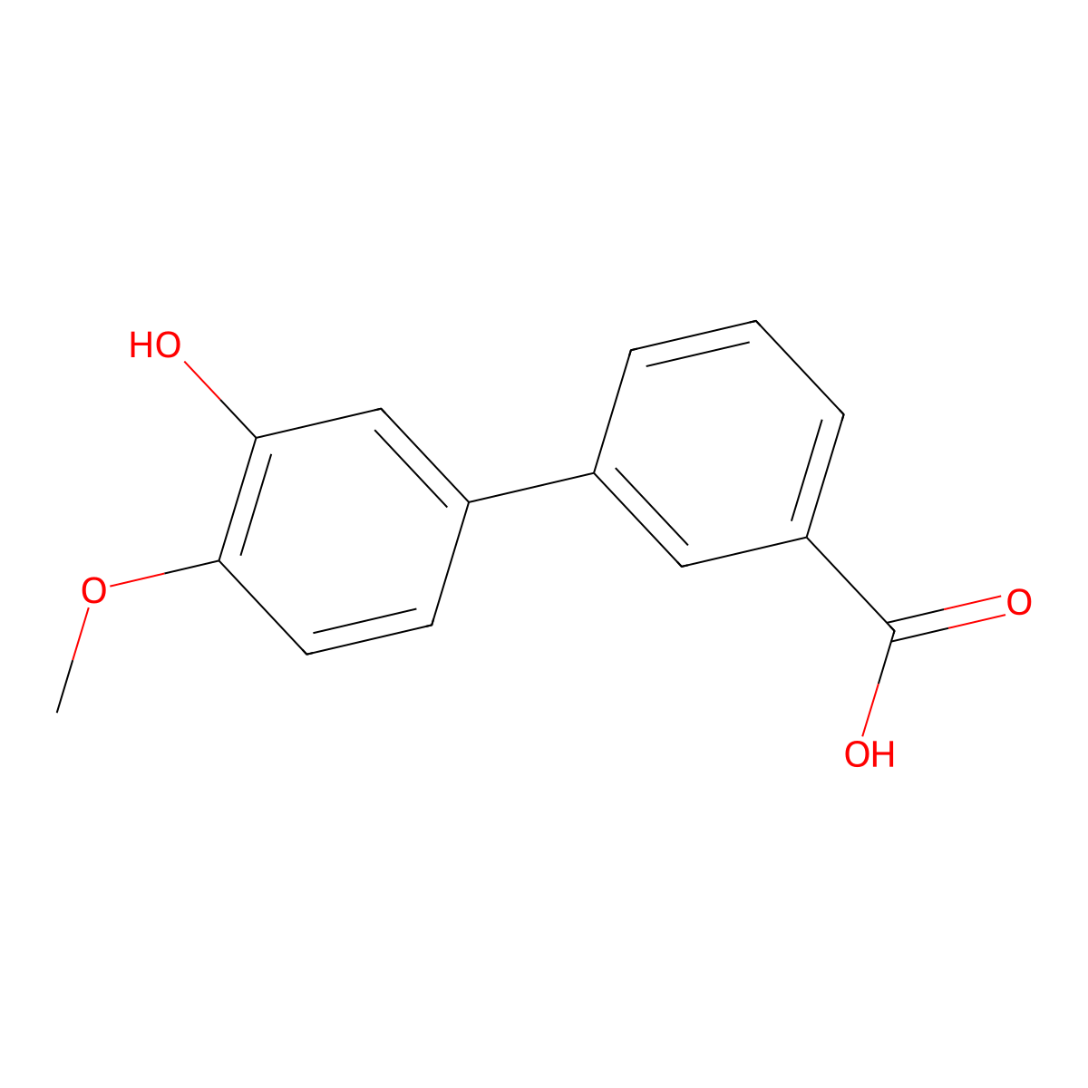 3'-Hydroxy-4'-methoxybiphenyl-3-carboxylic acid molecular structure, CAS 1215206-75-9
