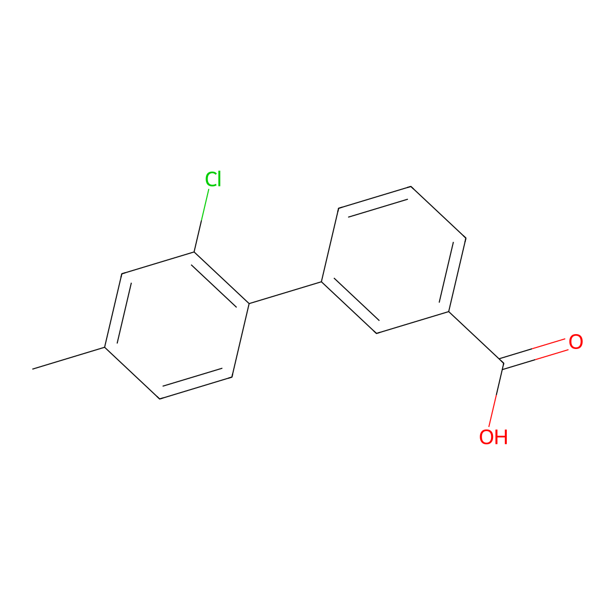 2'-Chloro-4'-methylbiphenyl-3-carboxylic acid molecular structure, CAS 1215206-77-1