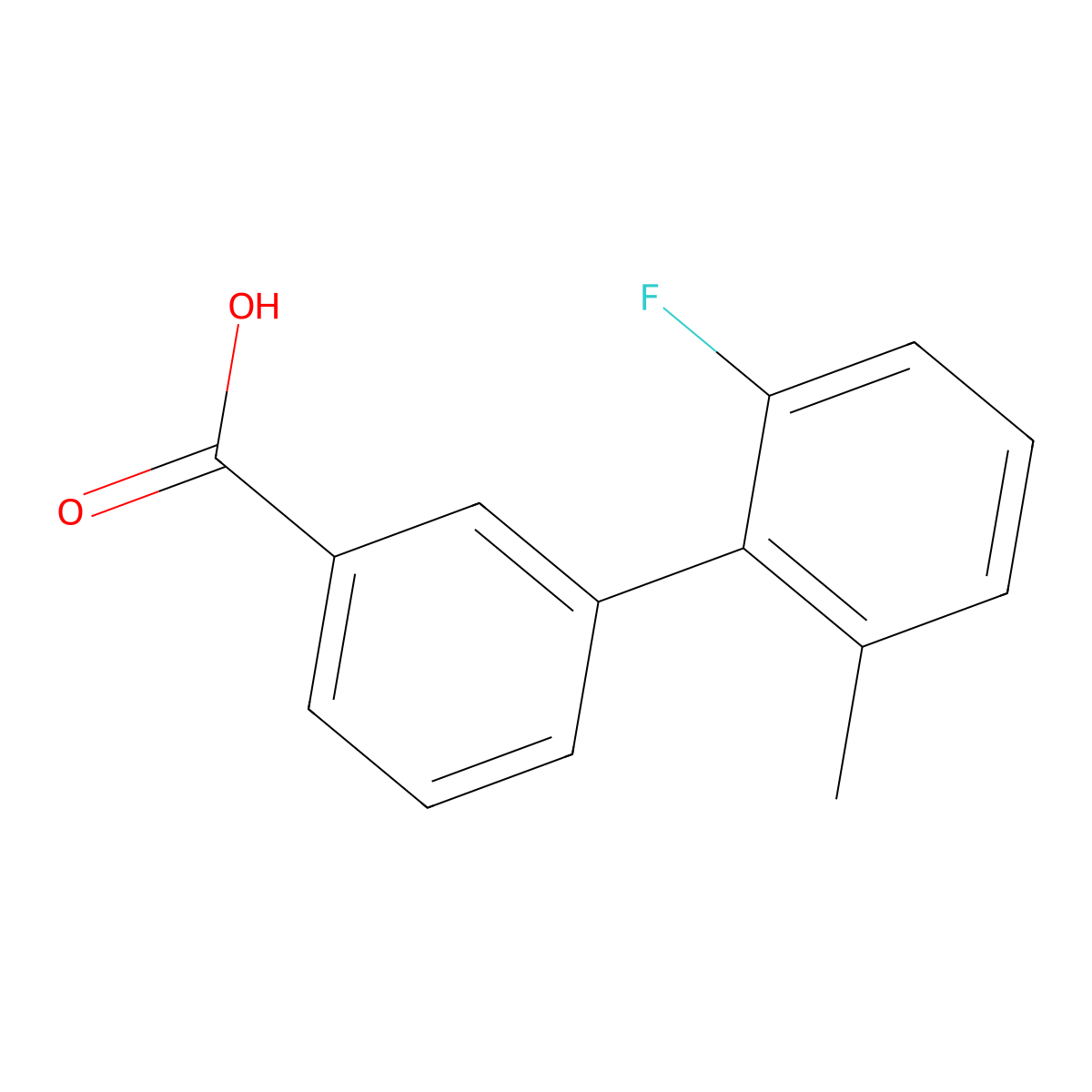 2'-Fluoro-6'-methylbiphenyl-3-carboxylic acid molecular structure, CAS 1215206-80-6