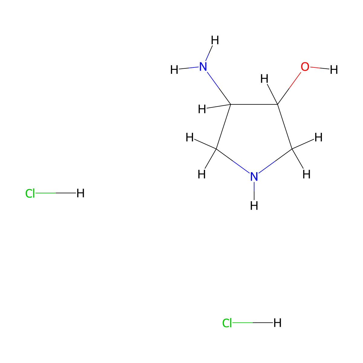 4-Aminopyrrolidin-3-ol dihydrochloride molecular structure, CAS 1215210-04-0