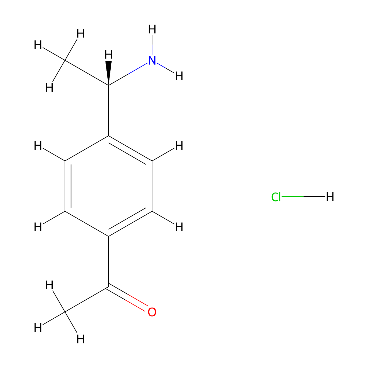 (S)-1-(4-(1-aminoethyl)phenyl)ethanone hydrochloride molecular structure, CAS 1215213-92-5