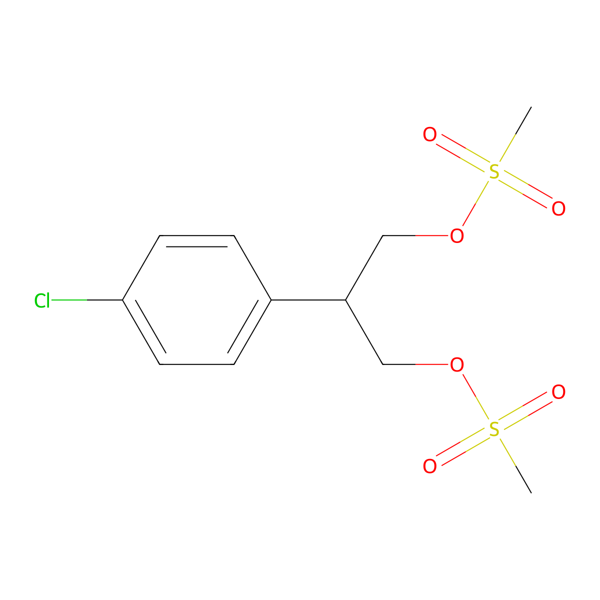 2-(4-Chlorophenyl)propane-1,3-diyl dimethanesulfonate molecular structure, CAS 1215225-13-0