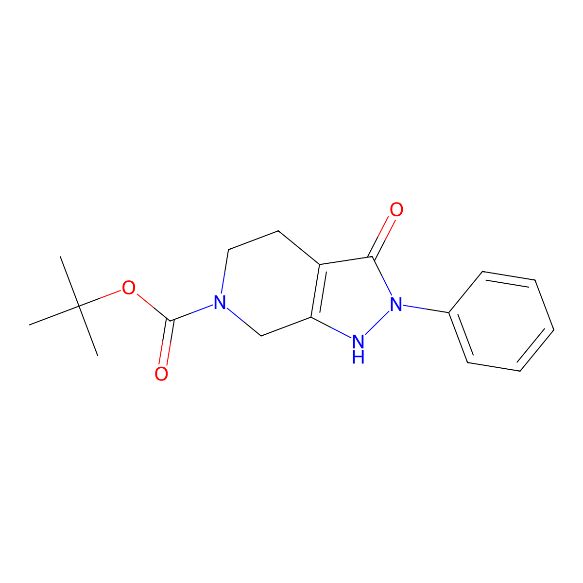 tert-Butyl 3-oxo-2-phenyl-2,3,4,5-tetrahydro-1H-pyrazolo[3,4-c]pyridine-6(7H)-carboxylate molecular structure, CAS 1215230-27-5