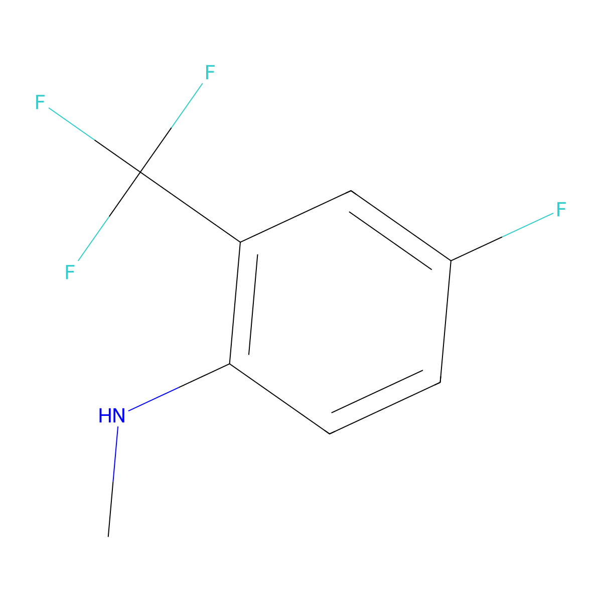 4-fluoro-N-methyl-2-(trifluoromethyl)aniline molecular structure, CAS 1215266-60-6