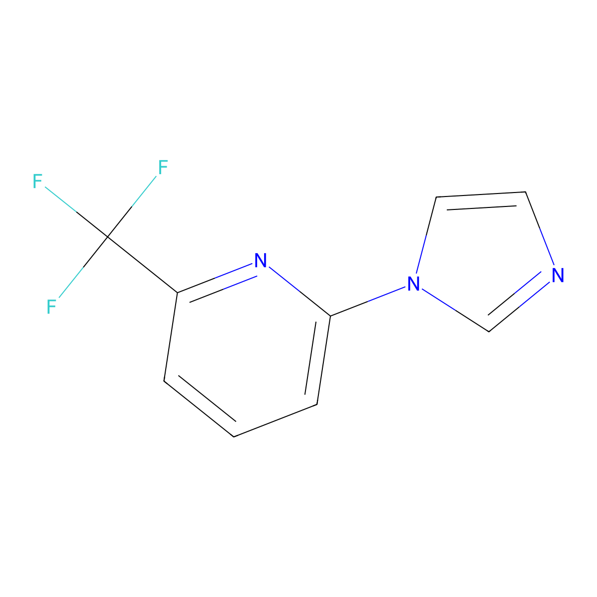2-(1H-Imidazol-1-yl)-6-(trifluoromethyl)pyridine molecular structure, CAS 1215266-61-7