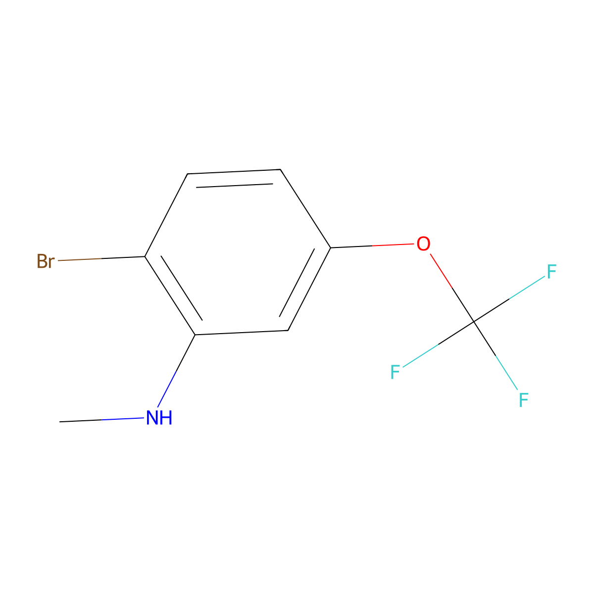 2-bromo-N-methyl-5-(trifluoromethoxy)aniline molecular structure, CAS 1215266-62-8
