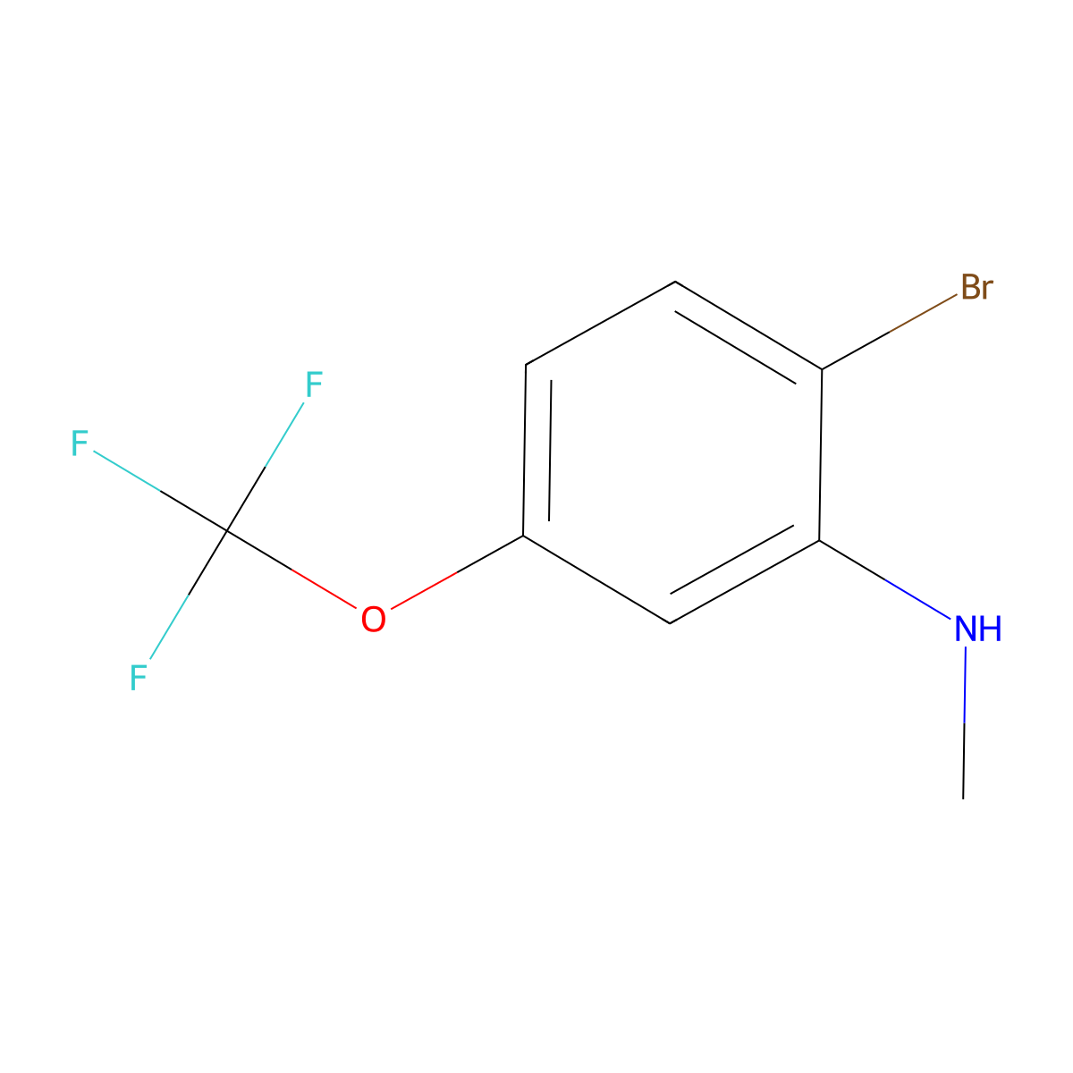 2-bromo-N-methyl-5-(trifluoromethoxy)aniline molecular structure, CAS 1215266-62-8
