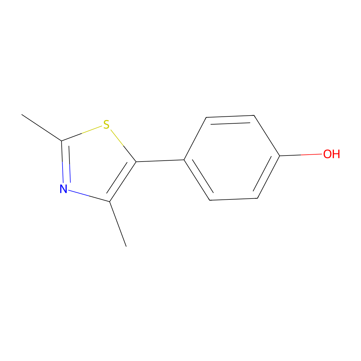 4-(2,4-dimethyl-5-thiazolyl)Phenol molecular structure, CAS 1215280-40-2
