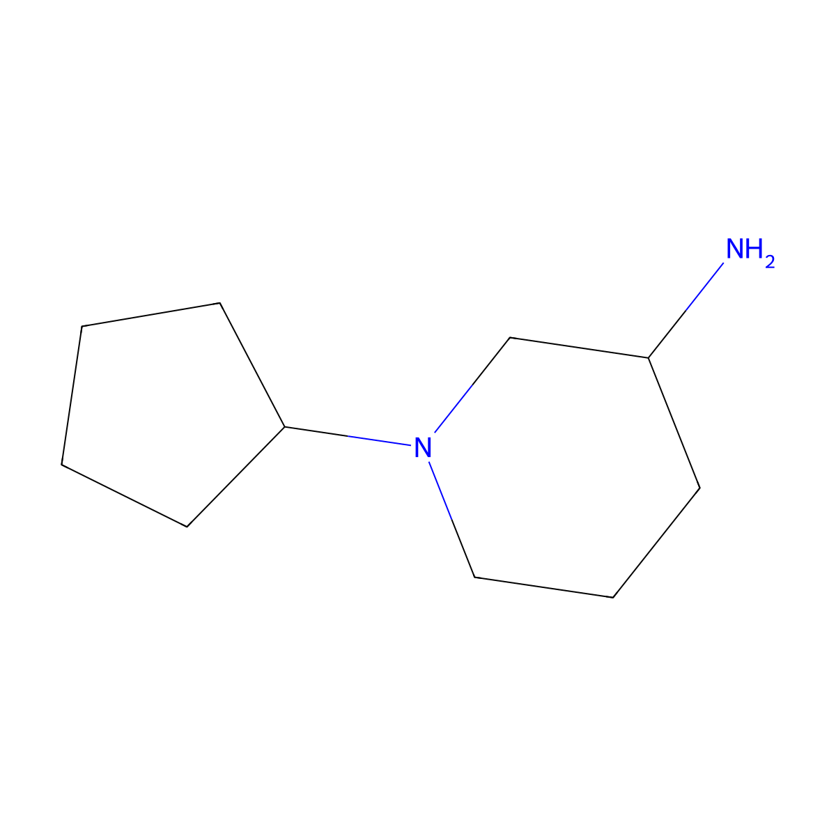 1-Cyclopentylpiperidin-3-amine molecular structure, CAS 1215295-80-9