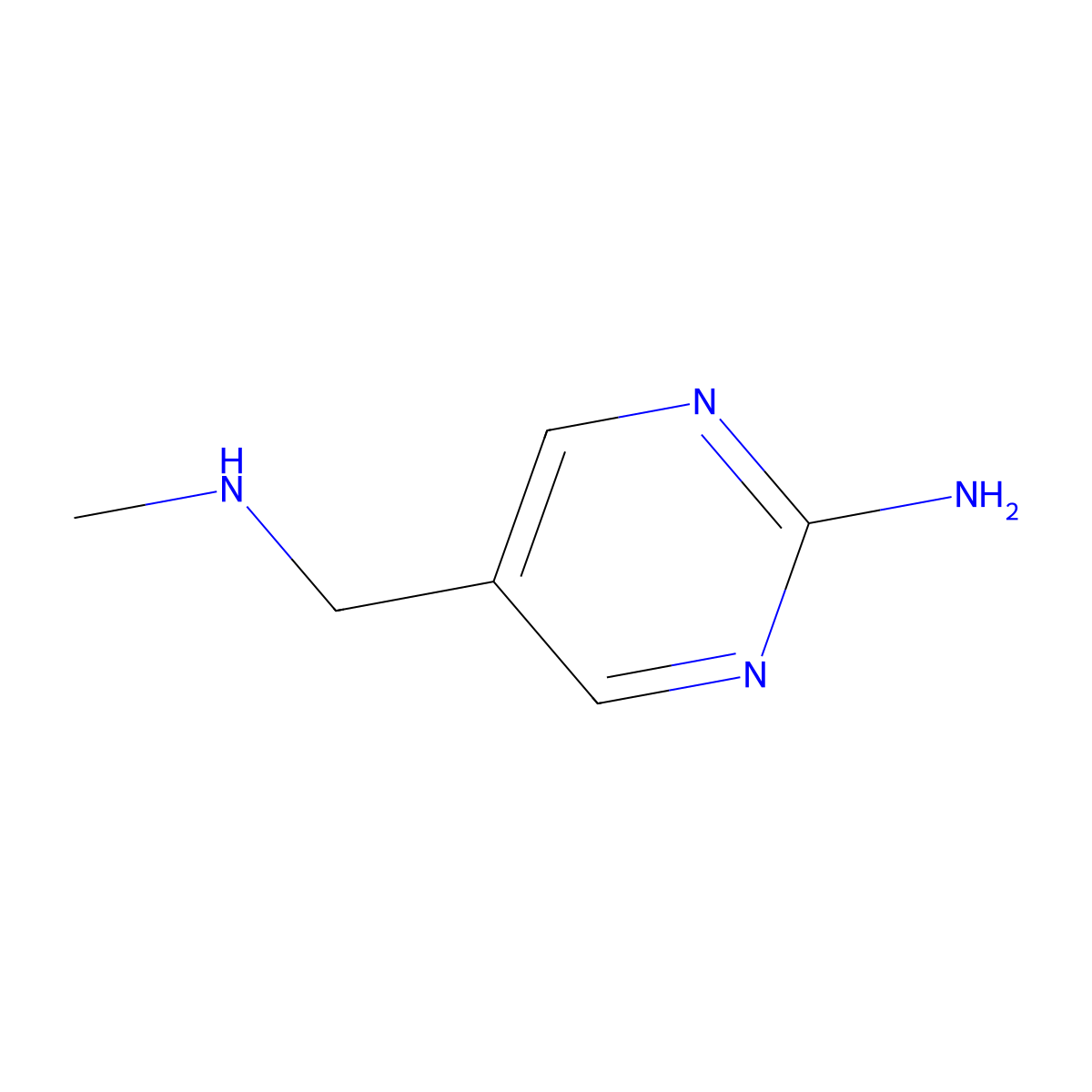 5-((Methylamino)methyl)pyrimidin-2-amine molecular structure, CAS 1215295-83-2